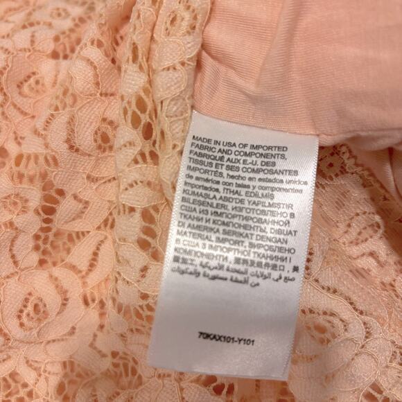 BEBE Vintage Pale/Light Pink Lace High-Neck Key-Hole Mini Dress, Size Medium - Picture 14 of 15